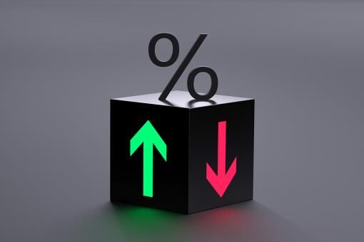 A box showing percentage up and down arrows.