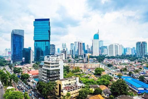 Elevated view of Jakarta's Skyline.