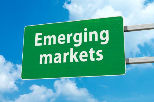 Emerging markets road sign