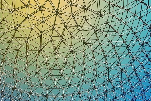 Futuristic geometric pattern made of glass